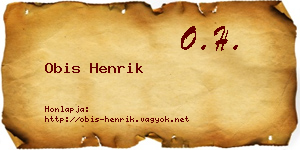 Obis Henrik névjegykártya